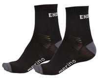 Endura BaaBaa Merino Sock (Black) (Twin Pack)